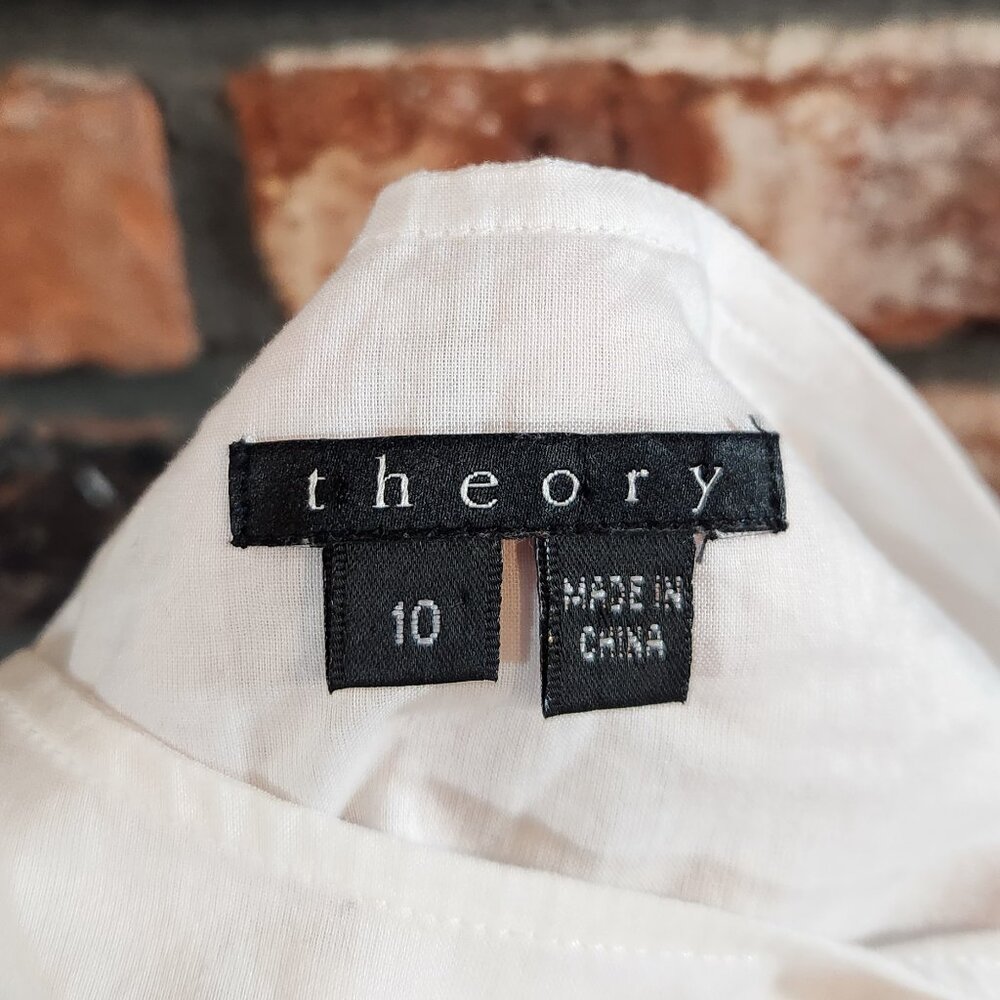 Theory Arella White Cap Sleeve Eyelet Midi Dress Cottagecore Feminine Women's 10 - Picture 6 of 6